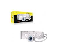 Corsair Nautilus 360 RS LCD Refrigeración líquida de CPU - Pantalla LCD IPS de 2,1", 360mm AIO, Bajo Ruido, Daisy-Chain, Intel LGA 1851/1700, AMD AM5/AM4 - Incluye 2 Ventiladores RS120 - Blanco