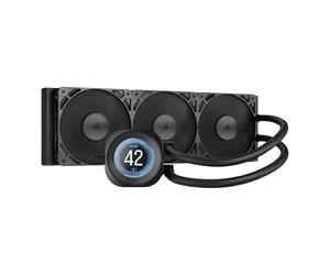 CORSAIR NAUTILUS 360 RS LCD Refrigeración líquida de CPU - Pantalla LCD IPS de 2,1",360mm AIO, Bajo Ruido, Daisy-Chain, Intel LGA 1851/1700, AMD AM5/AM4 - Incluye 3 Ventiladores RS120 - Negro