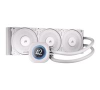 Corsair Nautilus 360 RS LCD Refrigeración líquida de CPU - Pantalla LCD IPS de 2,1", 360mm AIO, Bajo Ruido, Daisy-Chain, Intel LGA 1851/1700, AMD AM5/AM4 - Incluye 2 Ventiladores RS120 - Blanco