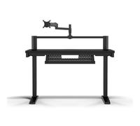 Corsair Platform:4 - 120 cm x 76 cm, Altura Fija, Escritorio de Pie para Juegos de Oficina, Cables Escritorio, Alimentación USB, Brazo para Monitor Incluido - Negro