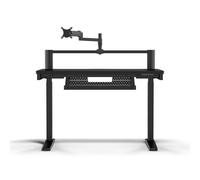 Corsair Platform:4 Elevate - 120 cm x 76 cm, Altura Ajustable, Escritorio Electrico de Pie para Juegos de Oficina, Preajustes Memoria, Brazo para Monitor Incluido - Negro
