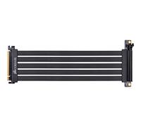 Corsair Cable de extensión PCIe 3.0 x16 de primera calidad, 300 mm (blindado EMI, totalmente flexible, conector PCIe hembra de 90 grados), negro