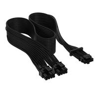 Corsair Premium PCIe 5.0 de 600 W/Cable PSU Gen 5 12VHPWR - Apto para PCU Type-4 Mediante Conector PCIe Doble de 8 Patillas - Conector de 12+4 Patillas - Fundas Paracord con Malla - Negro