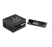 CORSAIR RM1000x Fuente de Alimentación ATX Totalmente Modular de Bajo Ruido + MP600 Elite SSD NVMe M.2 PCIe Gen4 x4 de 2TB Paquete