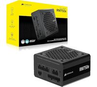 CORSAIR RM750e (2025) Fuente de alimentación ATX Totalmente Modular de bajo Ruido con Cable de 12V-2x6, Compatible con ATX 3.1 y PCIe 5.1, eficiencia Cybenetics Gold, condensadores Clasificados a 105