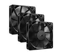 CORSAIR RS120 120 mm PWM Ventiladores - Conexión en Cadena - Bajo Nivel de Ruido - Rodamiento de Cúpula Magnética - Paquete Triple - Negro