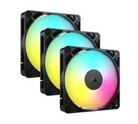 CORSAIR RS120 ARGB 120 mm PWM Ventiladores - Conexión en Cadena - Bajo Nivel de Ruido - Rodamiento de Cúpula Magnética - Paquete Triple - Negro