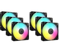 CORSAIR RS120 ARGB 120 mm PWM Ventiladores - Conexión en Cadena - Bajo Nivel de Ruido - Rodamiento de Cúpula Magnética - Paquete Triple - Negro (Paquete de 2)