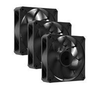 CORSAIR RS120 MAX 120 mm PWM Ventiladores Grueso - Alta Presión Estática - Fabricación en Polímero de Cristal Líquido - Paquete Triple - Negro