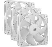 CORSAIR RS120 120 mm PWM Ventiladores - Conexión en Cadena - Bajo Nivel de Ruido - Rodamiento de Cúpula Magnética - Paquete Triple - Blanco