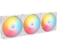 CORSAIR RS120-R ARGB 120mm PWM Ventilador Flujo Inverso - 8 LED RGB, Alta Presión, Cadena Daisy, Rodamiento Magnético, Zero RPM, Pack de 3 - Blanco