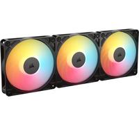 CORSAIR RS120-R ARGB 120mm PWM Ventilador Flujo Inverso - Conexiones ARGB de +5V, 8 LED RGB, Alta Presión, Cadena Daisy, Rodamiento Magnético, Zero RPM, Pack de 3 - Negro