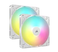 CORSAIR RS140 ARGB 140 mm PWM Ventiladores - Conexión en Cadena - Bajo Nivel de Ruido - Rodamiento de Cúpula Magnética - Paquete Doble - Blanco