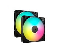 CORSAIR RS140 ARGB 140 mm PWM Ventiladores - Conexión en Cadena - Bajo Nivel de Ruido - Rodamiento de Cúpula Magnética - Paquete Doble - Negro