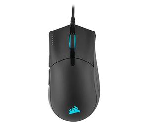 Corsair SABRE RGB PRO CHAMPION SERIES Ratón para Juegos, Forma Ergonómica para eSports, Peso ligero de 74 g, Cable Flexible Paracord, Botones CORSAIR QUICKSTRIKE con Clic Inmediato, Negro
