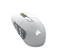 Corsair Scimitar Elite Wireless SE MMO Gaming Mouse - 33,000 dpi, 16 Botones Programables, Key Slider™ Ajustable, 1K Hyper-Polling, Batería hasta 150hrs - PC, PS5, PS4, Xbox, Mac - Blanco