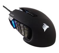 Corsair Scimitar RGB Elite Ratón Gaming mano derecha USB Óptico 18000 DPI Negro