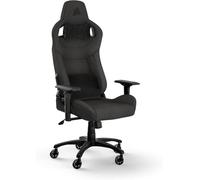 Corsair T3 RUSH Fabric Silla para juegos (2023) - Diseño Inspirado en Las Carreras - Exterior de Tela Suave - Almohada Cervical Acolchada y Soporte Lumbar de Espuma Viscoelástica - Carbón