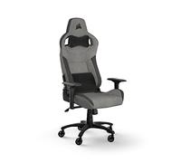 Corsair T3 Rush Fabric Silla para Juegos (2023) - Gris y Carbón | Diseño Inspirado en Las Carreras, Almohada Cervical Acolchada y Soporte Lumbar de Espuma Viscoelástica