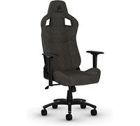 Corsair T3 Rush - Silla Tejido Poliéster de Videojuegos (Exterior de Tela Suave Transpirable, Almohada Cervical Ajustable, Soporte Lumbar, Reposabrazos 4D, Montaje Sencillo), Color Gris (Charcoal)