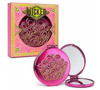 Corsair Toiletries Wicked Glinda - Espejo compacto plegable de doble cara rosa con diseño de corona dorada, accesorio para bolso de viaje