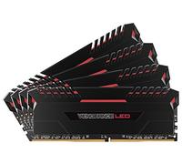 Corsair Vengeance LED - Kit de Memoria Entusiasta de 64 GB (4 x 16 GB, DDR4, 2666 MHz, C16, XMP 2.0) Negro con Rojo LED iluminación