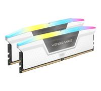 CORSAIR Vengeance RGB DDR5 64GB (2 x 32GB) hasta 6400MHz Intel RAM | Memoria Gaming de Sobremesa, Compatible con Intel XMP 3.0, CL32, Blanco, CMH64GX5M2B6400C32W
