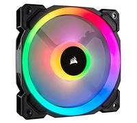 Corsair Ventilador de caja con doble halo de luz de 120 mm, Negro (RGB), 1 x 120 mm Ventilador (Paquete Individual)