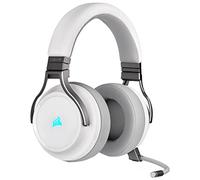 Corsair VIRTUOSO RGB WIRELESS, Auriculares para Juegos de Alta Fidelidad, Envolvente e Inmersivo 7.1, Micrófono Extraíble y Omnidireccional, para PC, PS4, Switch y Móviles, Blanco