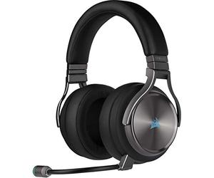 Corsair VIRTUOSO RGB WIRELESS SE, Auriculares para Juegos de Alta Fidelidad, Envolvente e Inmersivo 7.1, Micrófono Extraíble y Omnidireccional, para PC, PS4, Switch y Móviles, Gris
