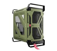 Corsair Warthog Chasis Semitorre de Alto Flujo de Aire - Verde Oliva | Construcción de Acero, Rendimiento de Alto Flujo de Aire, Compatible con Conectores de Placa Base de Conexión Inversa
