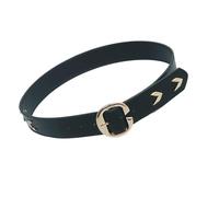 Corsé ancho de piel sintética, cinturón de cintura ajustable, hebilla de pin, correa de cintura ancha, decoración elegante francesa, piel sintética, moda, Negro, Gold buckle