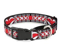 Corsé de corsé con Lazo Rojo/Rojo Martingale Collar de Perro, 2,5 cm de Ancho, Cuello Mediano, de 28 a 43 cm
