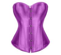 Corsé de mujer sexy Overbust Curvy Adelgazante Corpiño Top moldeador Medieval Push Up Cinturón Corset Contenedor Satin Lace Up Shapewear Lencería Carnaval Elástica Banda Bustini, PP2, XS