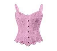 Corsé de pecho completo para mujer, estampado floral, corsé retro, Rosa., M (m)