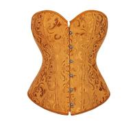 Corsé Disfraz de Halloween para mujer, un vestido de jacquard de moda para mujer, para adelgazar el abdomen, moldear el cuerpo y tonificar el pecho, dorado, XXL