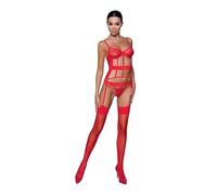 Corsé eróticos de cuero y látex para mujer marca PASSION WOMAN CORSETS PASSION KYOUKA CORSET - ROJO L/XL