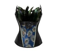 Corsé gótico genérico bajo el pecho con efecto metálico y piel para tallar, Le Noir, 4X-Large