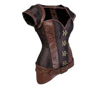Corsé gótico Punk para Mujer, Estilo Top con Cordones, para Entrenamiento de Cintura Ajustada y Control, Faja Moldeadora con Hebillas metálicas, Ideal para Fiestas.