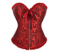 Corsé Mujer Gótico Sexy Corset Top Mujeres Medieval Vintage Bustier Corsé Overbust Vientre Plano Dieta Corset Top Waist Trainer, Fajas Lencería, Palacio Bandeau - Halloween Carnava Cosplay Fiesta