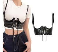 Corsé Mujeres Mujeres Fashion Cinturón de cintura con cordones Tailla Belt Women for Halloween Dress Celebration Medieval Piratin Party -Black
