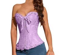 Corsé negro para mujer negro medieval Curvy Bustier Top Elegante Vintage Corset Stringivita Gótico Corsés íntimo Corazón Slim Pirata Corsé Encaje Up Fiesta Curvy Carnaval Princesas Vampiro, Violetta