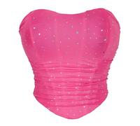 Corsé para mujer, color negro, pirata, para moldear el cuerpo, corpiño gótico, disfraz de pirata bajo el pecho, corsé de piel, corsé moldeador fuerte, Rosa caliente-4, S