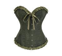 Corsé para mujer, corsé y corpiño para mujer, corsé morado Rapunzel con cordones, Belle Halloween, festivo, disfraz de Cenicienta, princesa, fiesta, corsé de carnaval, Verde militar., XS