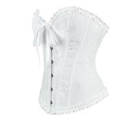 Corsé para mujer, disfraz de Halloween para mujer, lencería moldeadora, body push up con cintura de encaje, blanco, XS