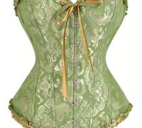 Corset de corte con encaje verde 819