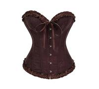 Corset Mujer Negro Elegante Overbust Corpiño Top, Push Up Hueso De Plástico Halloween Cinturón Corset Steampunk Stringivita Corsés, Gótico Vintage Corpiño Bustier para Carnava Cosplay Fiesta Outfit