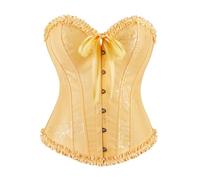 Corset Mujer Para Vestir,Corpiños Mujer,Top Bustier Con Cordones de Plástico,Bustier Corsé Cortesano Overbust Gótico,Vientre Plano Dieta,Sin Tirantes,Halloween Carnava Cosplay Fiesta al Aire Libre