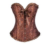Corset Negro Disfraz Mujer Corse Medieval Halloween Top Bustier con Cordones, Black Corpiño Palabra de Honor Corsé Gótico Palacio Cordet Overbust Cintura para Carnava Cosplay Fiesta Outfit