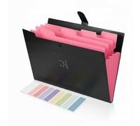 Corslet Carpeta de archivos expansible, carpetas estéticas para la escuela, organizador de archivos de acordeón, carpeta estética con etiquetas, 5 bolsillos, carpetas de documentos importantes